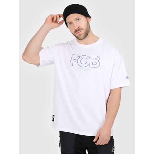 Męski t-shirt z nadrukiem 4F 4FRAW25TTSHM3478 - biały ze sklepu Sportstylestory.com w kategorii T-shirty męskie - zdjęcie 187649906