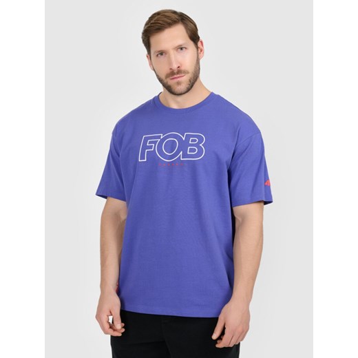 Męski t-shirt z nadrukiem 4F 4FRAW25TTSHM3478 - fioletowy ze sklepu Sportstylestory.com w kategorii T-shirty męskie - zdjęcie 187649908