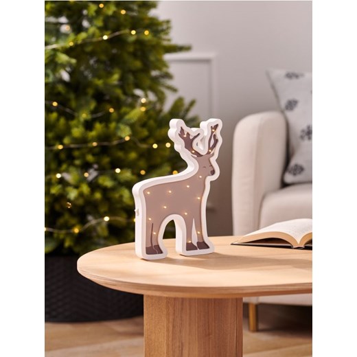 Sinsay - Świąteczna dekoracja w kształcie renifera z lampkami - beżowy ze sklepu Sinsay w kategorii Lampy dziecięce - zdjęcie 187650428
