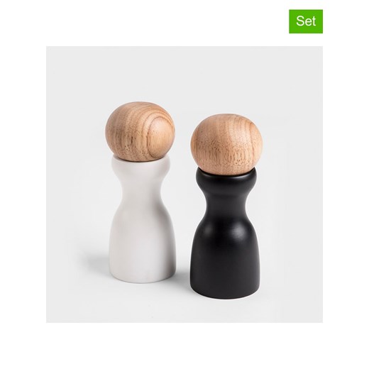 Homla 2-częściowy zestaw &quot;Newgrind&quot; w kolorze czarno-białym - wys. 15,5 cm ze sklepu Limango Polska w kategorii Młynki do soli i pieprzu - zdjęcie 187652567