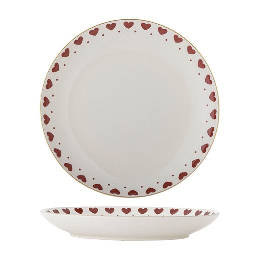 Bloomingville Talerz obiadowy &quot;Jolly&quot; w kolorze biało-czerwonym - Ø 26,5 cm ze sklepu Limango Polska w kategorii Naczynia - zdjęcie 187652739