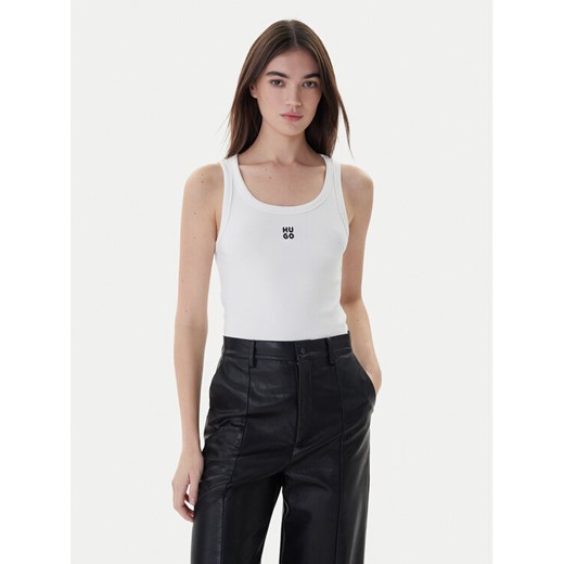 Hugo Top Datamia 50514489 Biały Slim Fit ze sklepu MODIVO w kategorii Bluzki damskie - zdjęcie 187653069