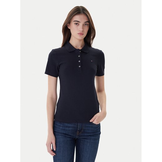 Tommy Hilfiger Polo 1985 WW0WW42047 Granatowy Slim Fit ze sklepu MODIVO w kategorii Bluzki damskie - zdjęcie 187653169