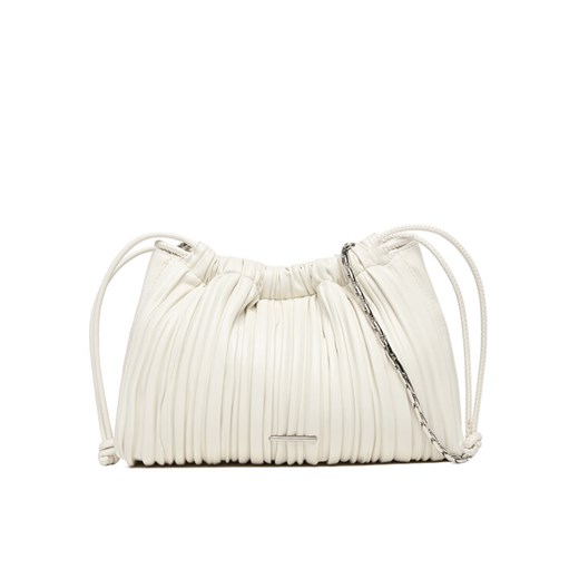 Calvin Klein Torebka Drawstring Plisse Crossbody LV04F3076G Biały ze sklepu MODIVO w kategorii Torebki worki - zdjęcie 187653278