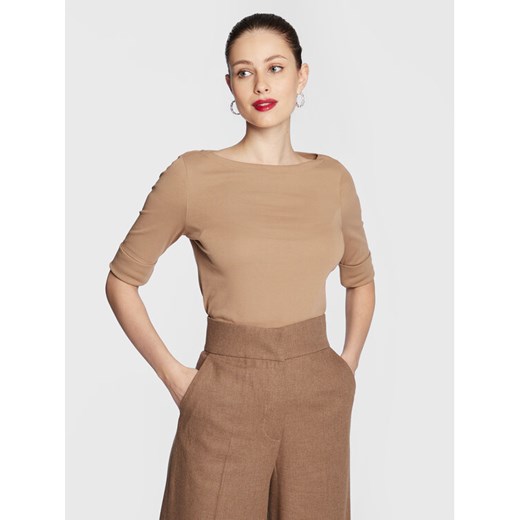 Lauren Ralph Lauren Bluzka 200654963147 Brązowy Regular Fit ze sklepu MODIVO w kategorii Bluzki damskie - zdjęcie 187653288