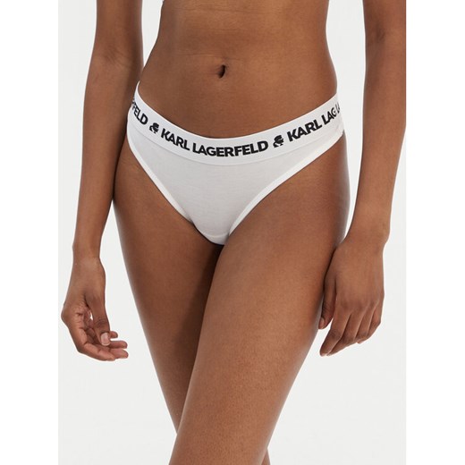 KARL LAGERFELD Stringi A1W47008 Biały ze sklepu MODIVO w kategorii Majtki damskie - zdjęcie 187653309