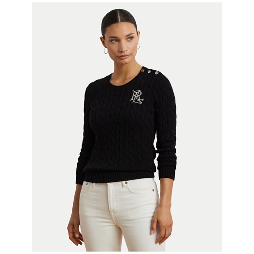 Lauren Ralph Lauren Sweter 200932223001 Czarny Slim Fit ze sklepu MODIVO w kategorii Swetry damskie - zdjęcie 187653459