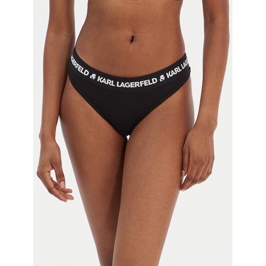 KARL LAGERFELD Stringi A1W47008 Czarny ze sklepu MODIVO w kategorii Majtki damskie - zdjęcie 187653466