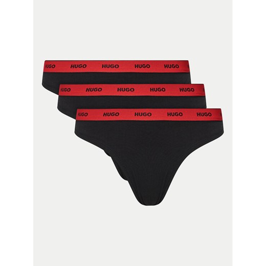 HUGO Komplet stringów 50480150 Czarny ze sklepu MODIVO w kategorii Majtki damskie - zdjęcie 187653486