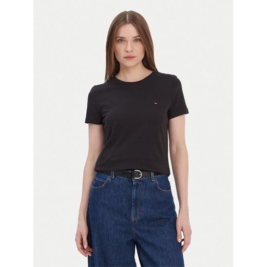 Tommy Hilfiger T-Shirt Heritage Crew WW0WW22043 Czarny Regular Fit ze sklepu MODIVO w kategorii Bluzki damskie - zdjęcie 187653555