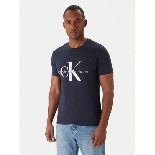 Calvin Klein Jeans T-Shirt J30J320935 Granatowy Slim Fit ze sklepu MODIVO w kategorii T-shirty męskie - zdjęcie 187653585