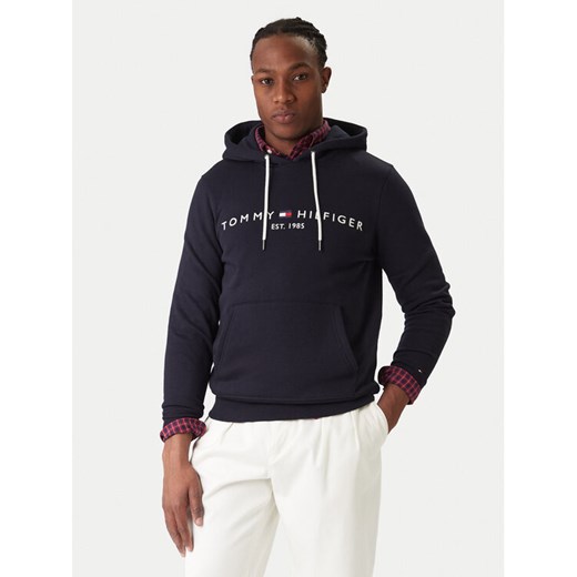 Tommy Hilfiger Bluza Core Logo MW0MW10752 Granatowy Regular Fit ze sklepu MODIVO w kategorii Bluzy męskie - zdjęcie 187653658