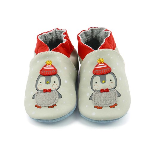 Robeez Skórzane buty &quot;Floe&quot; w kolorze szaro-czerwonym do raczkowania ze sklepu Limango Polska w kategorii Buciki niemowlęce - zdjęcie 187660669