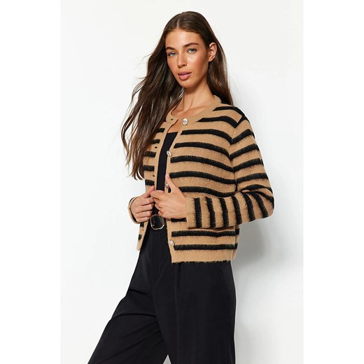trendyol Kardigan w kolorze karmelowo-czarnym ze sklepu Limango Polska w kategorii Swetry damskie - zdjęcie 187660947