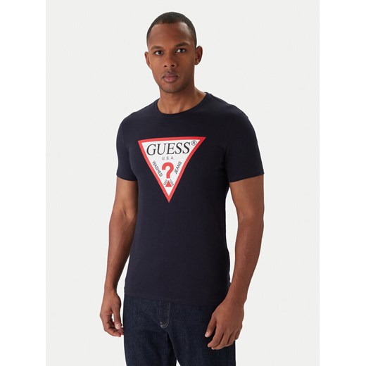 Guess T-Shirt M2YI71 I3Z14 Granatowy Slim Fit ze sklepu MODIVO w kategorii T-shirty męskie - zdjęcie 187661169