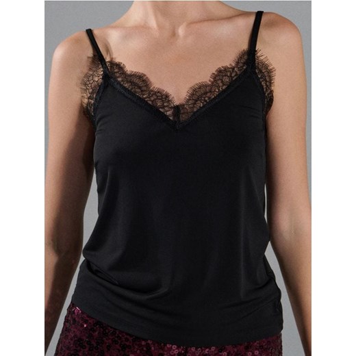 Sinsay - Top z koronką - czarny ze sklepu Sinsay w kategorii Bluzki damskie - zdjęcie 187662568