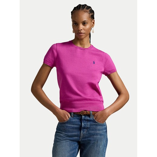 Polo Ralph Lauren T-Shirt 211971872010 Różowy Slim Fit ze sklepu MODIVO w kategorii Bluzki damskie - zdjęcie 187662897