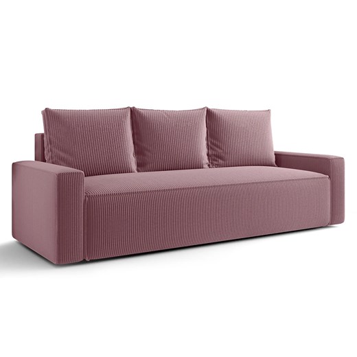 Różowa sofa rozkładana z pojemnikiem L2-P16 ze sklepu Edinos.pl w kategorii Sofy i kanapy - zdjęcie 187663605