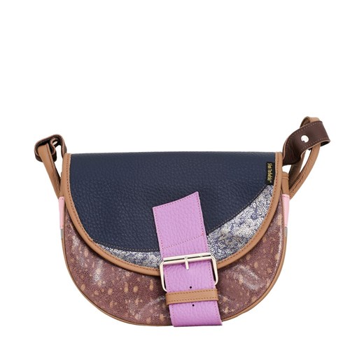 brązowo granatowa torebka damska skórzana Freshman Mini na ramię li ze sklepu Słoń Torbalski w kategorii Listonoszki - zdjęcie 187665488