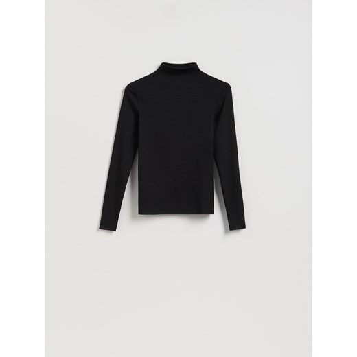 Reserved - Longsleeve z modalem - czarny ze sklepu Reserved w kategorii Bluzki damskie - zdjęcie 187666068