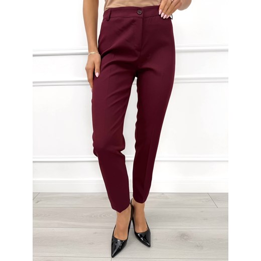 Burgundowe Cygaretki Damskie ze sklepu ModnaKiecka.pl w kategorii Spodnie damskie - zdjęcie 187667269