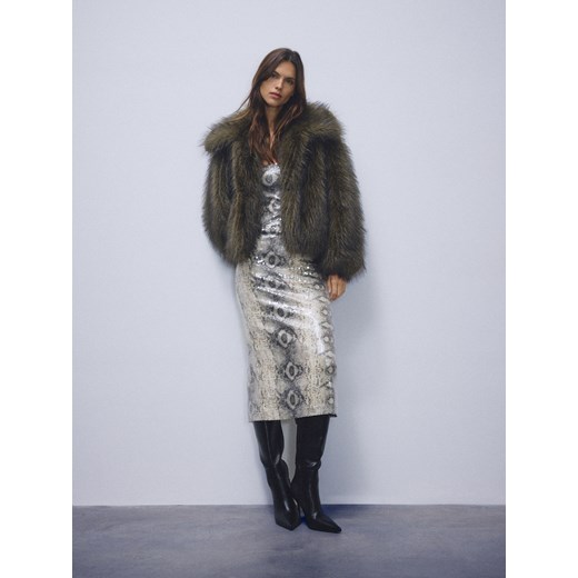 Reserved - Sukienka midi w zwierzęcy wzór - wielobarwny ze sklepu Reserved w kategorii Sukienki - zdjęcie 187667566