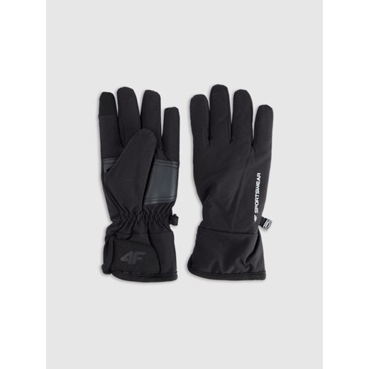 Rękawiczki zimowe Touch Screen uniseks 4F 4FWMM00AGLOU125 - czarne ze sklepu Sportstylestory.com w kategorii Rękawiczki męskie - zdjęcie 187667739