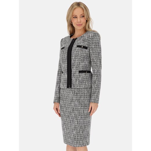 Dzianinowy żakiet pudełkowy na suwak Potis & Verso Odet ze sklepu Eye For Fashion w kategorii Marynarki damskie - zdjęcie 187668979