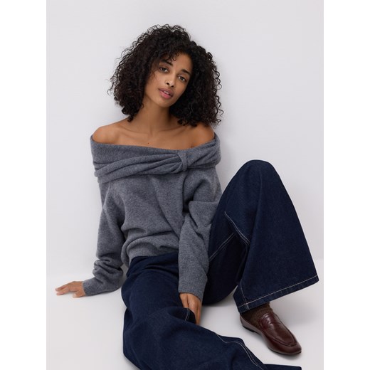 Reserved - Sweter z kołnierzem - ciemnoszary ze sklepu Reserved w kategorii Swetry damskie - zdjęcie 187669409