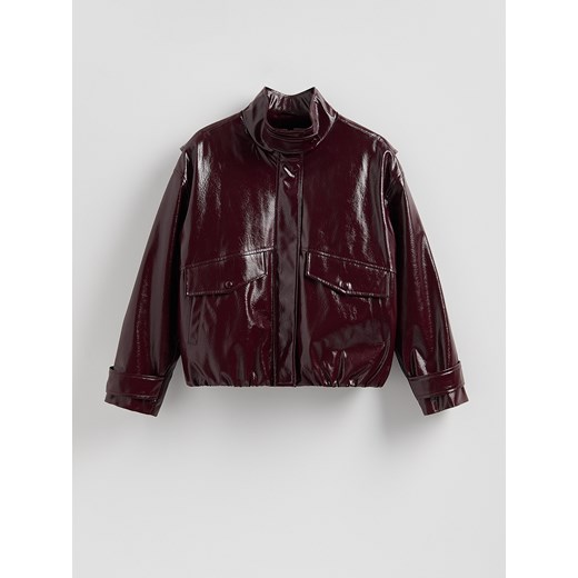 Reserved - Kurtka z imitacji skóry - mahoniowy ze sklepu Reserved w kategorii Kurtki damskie - zdjęcie 187669707