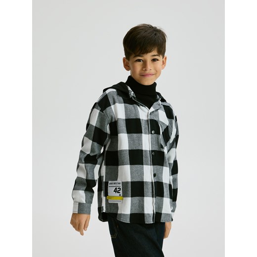 Reserved - Koszula oversize w kratę - czarny ze sklepu Reserved w kategorii Koszule chłopięce - zdjęcie 187670678
