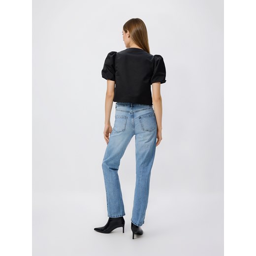 Reserved - Bluzka z bufiastymi rękawami - czarny Reserved S Reserved