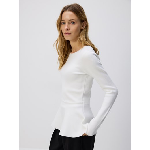 Reserved - Sweter z baskinką - kremowy ze sklepu Reserved w kategorii Bluzki damskie - zdjęcie 187670749