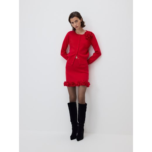 Reserved - Spódnica z ozdobną aplikacją - czerwony ze sklepu Reserved w kategorii Spódnice - zdjęcie 187670768