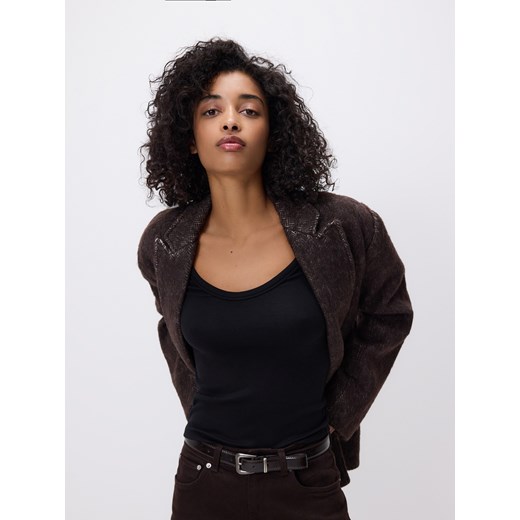 Reserved - Longsleeve z modalem - czarny ze sklepu Reserved w kategorii Bluzki damskie - zdjęcie 187670889