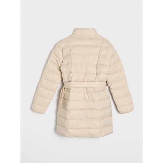 Sinsay - Pikowana kurtka z kapturem - kremowy Sinsay XS Sinsay