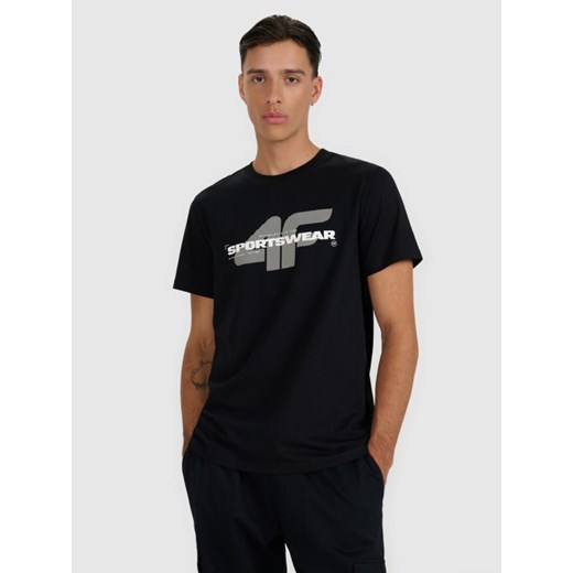 Męski t-shirt z nadrukiem 4F 4FWAW25TTSHM3127 - czarny ze sklepu Sportstylestory.com w kategorii T-shirty męskie - zdjęcie 187671559