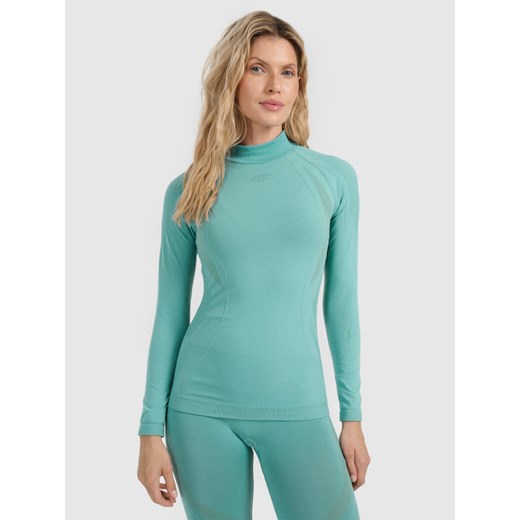 Damska bielizna termoaktywna (góra) 4F 4FWAW25USEAF216 - zielona ze sklepu Sportstylestory.com w kategorii Bielizna termoaktywna damska - zdjęcie 187671799