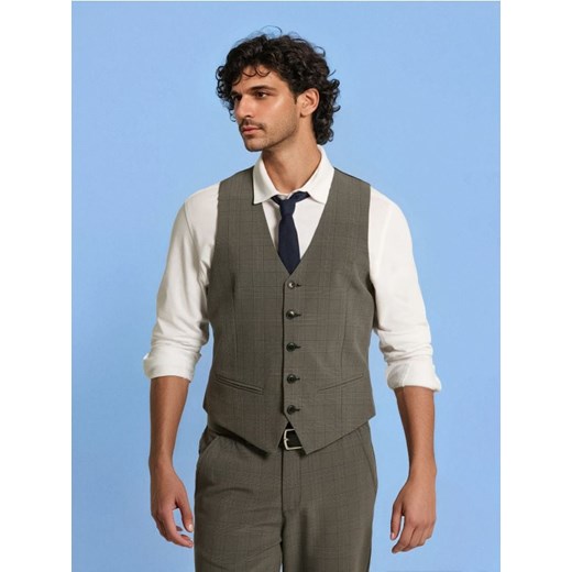 Sinsay - Kamizelka garniturowa w kratę - szary ze sklepu Sinsay w kategorii Kamizelki męskie - zdjęcie 187674728