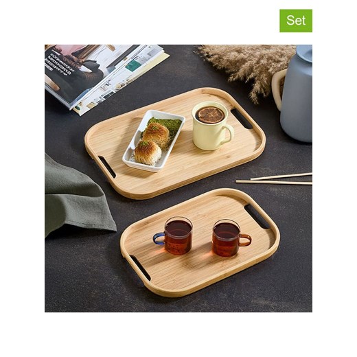 Violeta Home Tace (2 szt.) w kolorze jasnobrązowym ze sklepu Limango Polska w kategorii Misy i tace dekoracyjne - zdjęcie 187675117