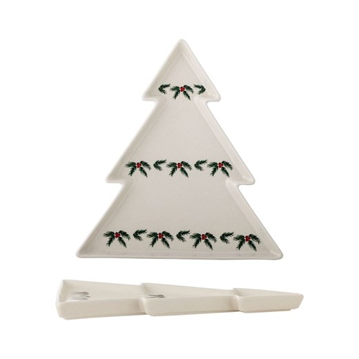 Bloomingville Taca &quot;Berry&quot; w kolorze beżowo-zielonym do serwowania - 24,5 x 26 cm ze sklepu Limango Polska w kategorii Misy i tace dekoracyjne - zdjęcie 187675285