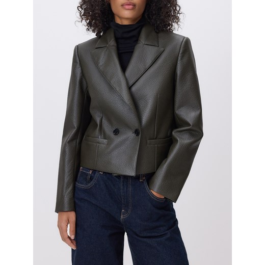 Reserved - Marynarka z imitacji skóry - jasny zielony ze sklepu Reserved w kategorii Marynarki damskie - zdjęcie 187676255