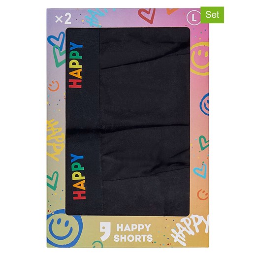 Happy Shorts Bokserki (2 pary) w kolorze czarnym ze sklepu Limango Polska w kategorii Majtki męskie - zdjęcie 187676408