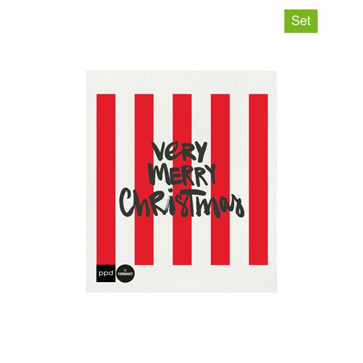 ppd Ściereczki gąbkowe (2 szt.) w kolorze czerwono-białym - 20 x 17,2 cm ze sklepu Limango Polska w kategorii Akcesoria kuchenne - zdjęcie 187676616