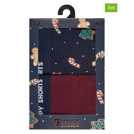 Happy Shorts Bokserki (2 pary) w kolorze ciemnoczerwono-granatowym ze sklepu Limango Polska w kategorii Majtki męskie - zdjęcie 187676867