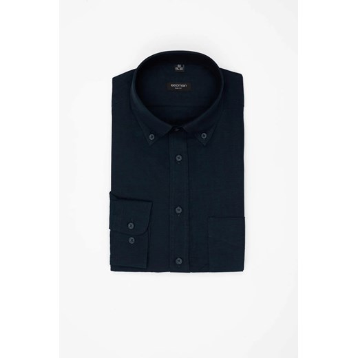 KOSZULA CORSINI 3313D DŁUGI RĘKAW SLIM FIT ZIELONA Z TENCELEM ze sklepu Recman w kategorii Koszule męskie - zdjęcie 187677677