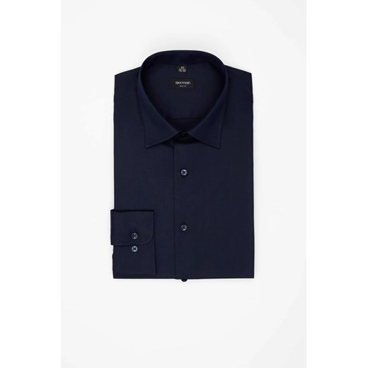 KOSZULA VERSONE 3327E DŁUGI RĘKAW SLIM FIT GRANATOWA Z BAWEŁNĄ ze sklepu Recman w kategorii Koszule męskie - zdjęcie 187677698