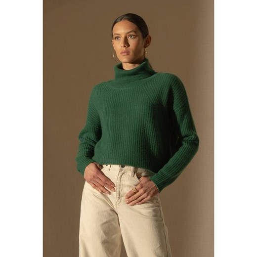 Perfect Cashmere Kaszmirowy sweter &quot;Senge&quot; w kolorze zielonym ze sklepu Limango Polska w kategorii Swetry damskie - zdjęcie 187678496