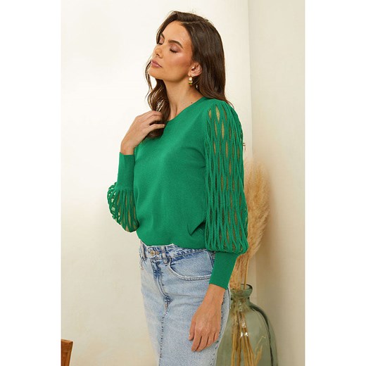 Soft Cashmere Sweter w kolorze zielonym Soft Cashmere 34/36 wyprzedaż Limango Polska