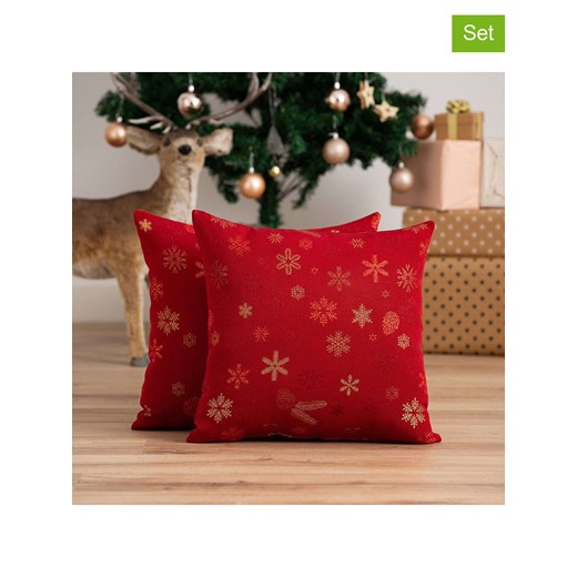 GAMUSI Poszewki (2 szt.) &quot;Flake&quot; w kolorze złoto-czerwonym na poduszkę ze sklepu Limango Polska w kategorii Poduszki dekoracyjne - zdjęcie 187678669